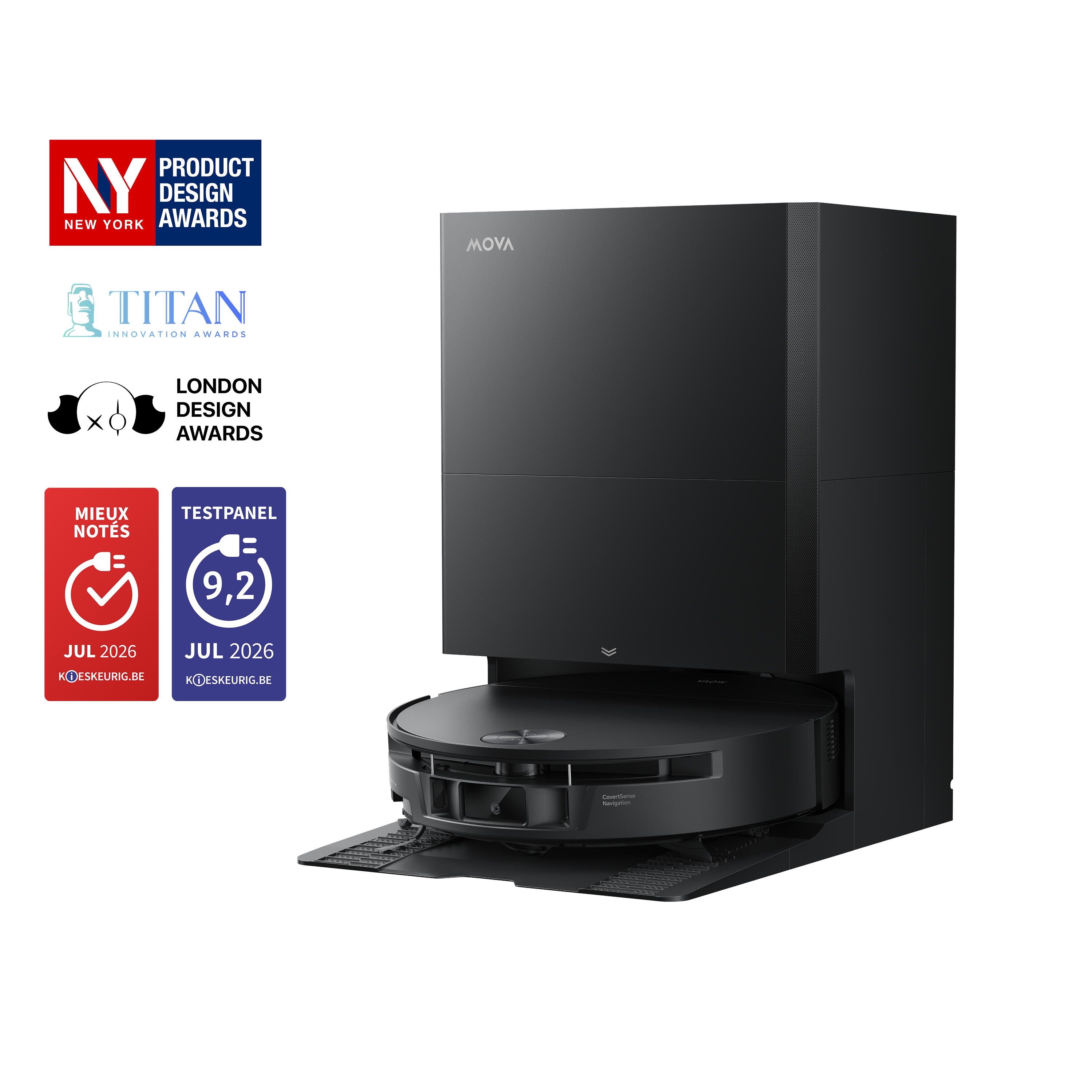 MOVA S70 Roller Robot Aspirateur Noir