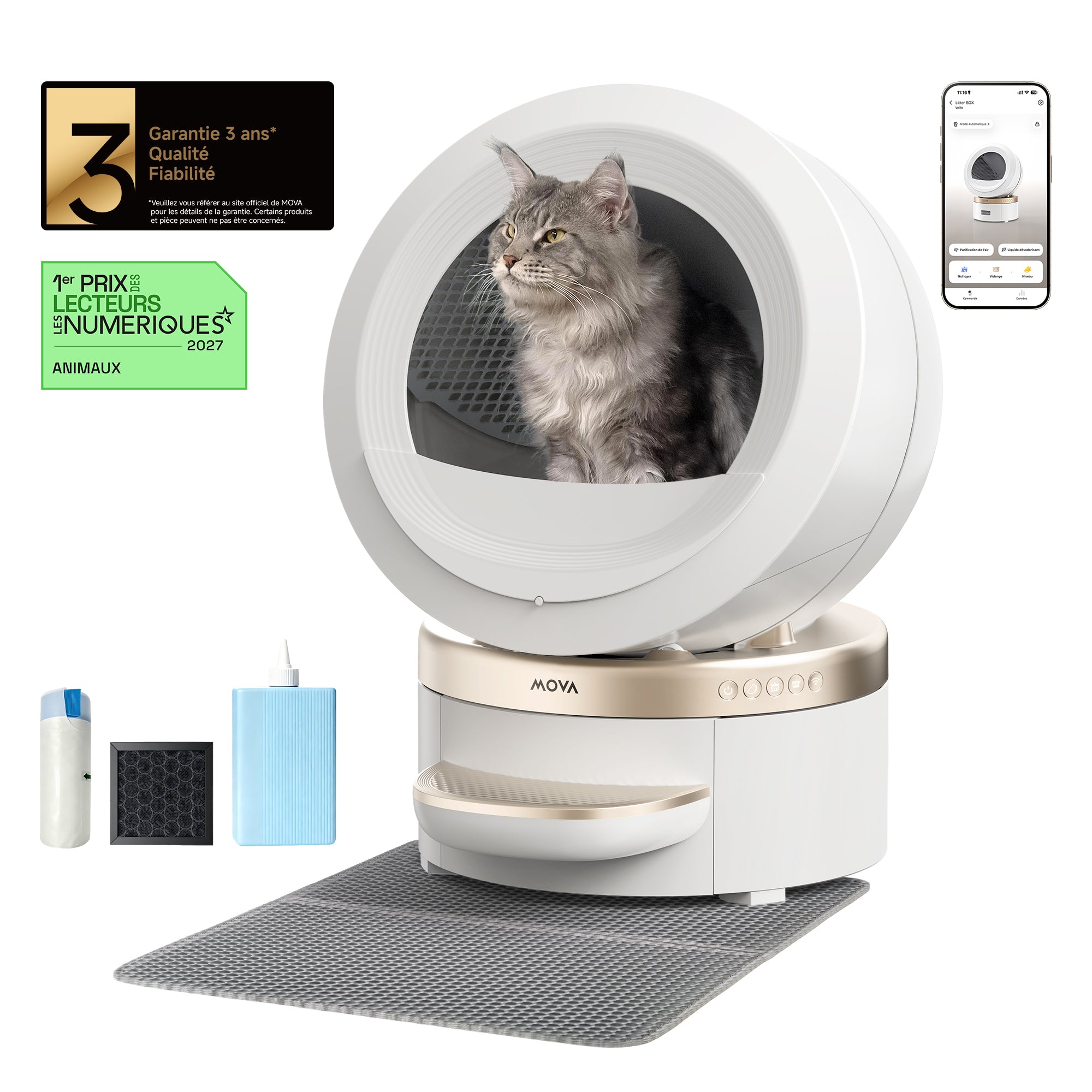 MOVA MeowgicPod LR10 Prime Litière autonettoyante pour chats