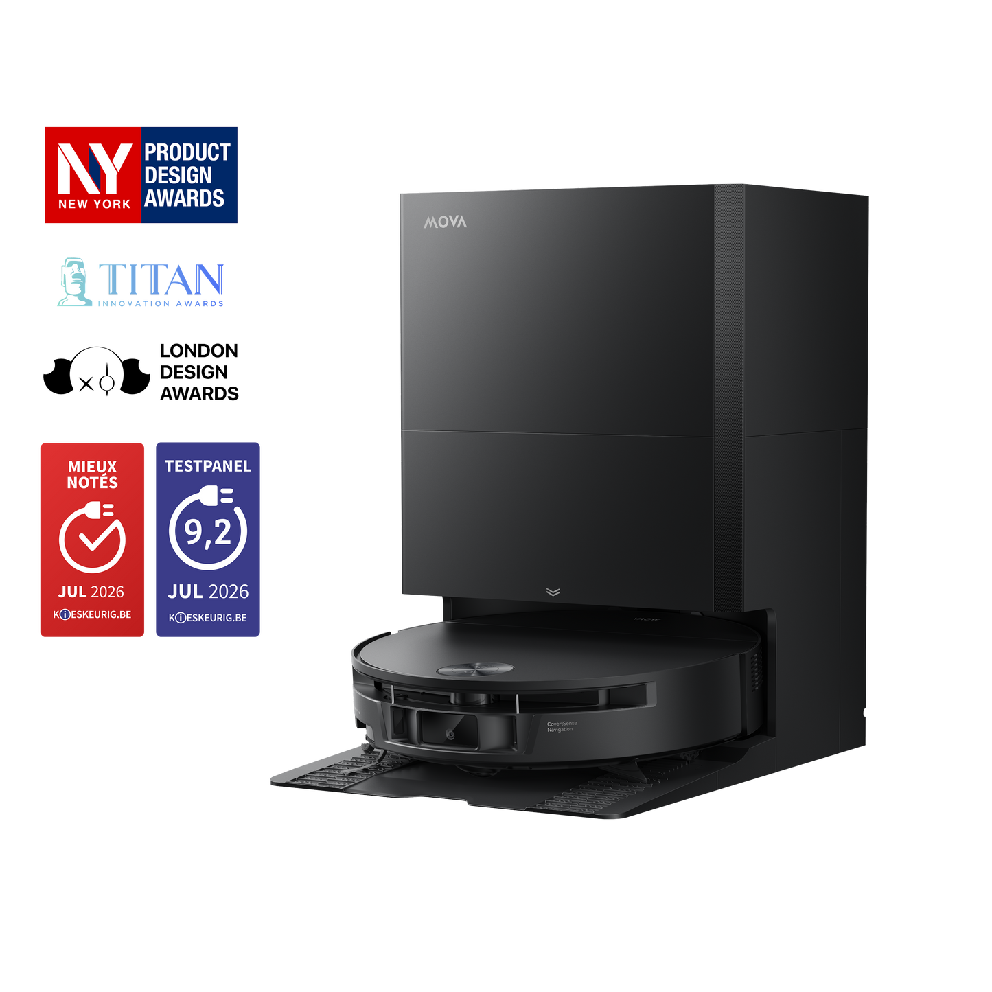 MOVA S70 Roller Robot Aspirateur Noir