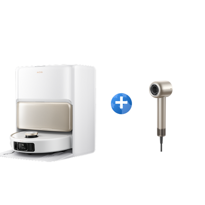 MOVA V50 Ultra Complete Robot aspirateur + MOVA Shine 10 Sèche-cheveux Doré