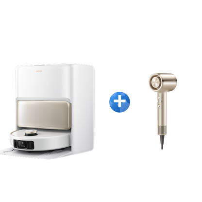 MOVA V50 Ultra Complete Robot aspirateur + MOVA Shine 20 Sèche-cheveux Doré