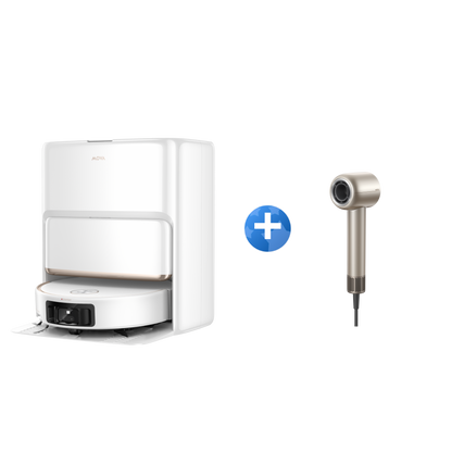 MOVA Z60 Ultra Roller Complete Robot Aspirateur + MOVA Shine 10 Sèche-cheveux Doré