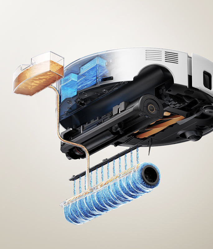 mova z60 ultra roller standalone surfaces à jet d'eau dynamique, propreté durable