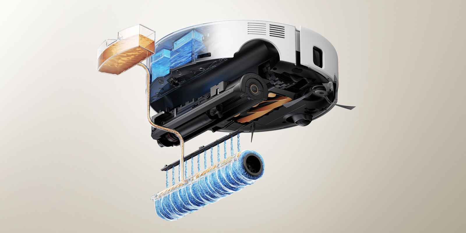 mova z60 ultra roller standalone surfaces à jet d'eau dynamique, propreté durable